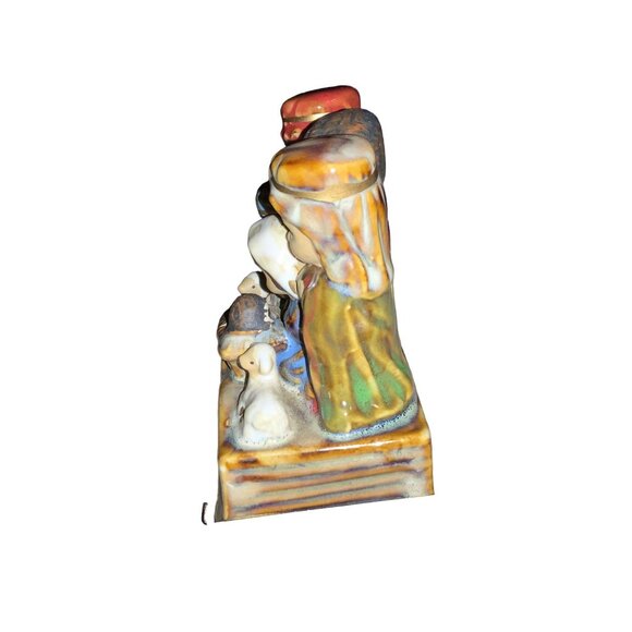Handcrafted Small Ceramic Nativity Scene Figurine w/ Adorable Characters & Sheep - Picture 6 of 16